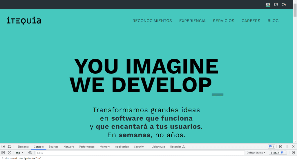 DevTools-Design mode-Itequia