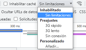 DevTools-SIMULAR CONDICIONES DE RED-Itequia