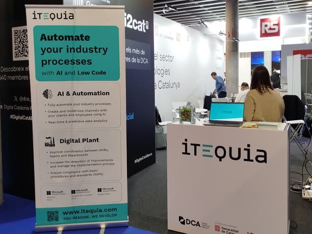 Itequia booth at Advanced Factories 2025 showcasing AI and automation solutions