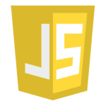 JavaScript logo featuring yellow shield with white letters JS.
