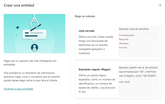 Entidades de Microsoft Copilot
