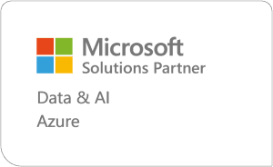 Microsoft Solutions Partner badge for Data & AI and Azure, featuring the Microsoft logo and partnership designation.