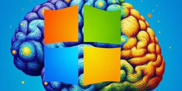 Colorful, textured version of the Microsoft Windows logo, symbolizing Microsoft’s role in AI and digital transformation.