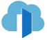 Icon of a cloud with an open door in the center, symbolizing secure access via Azure Front Door.