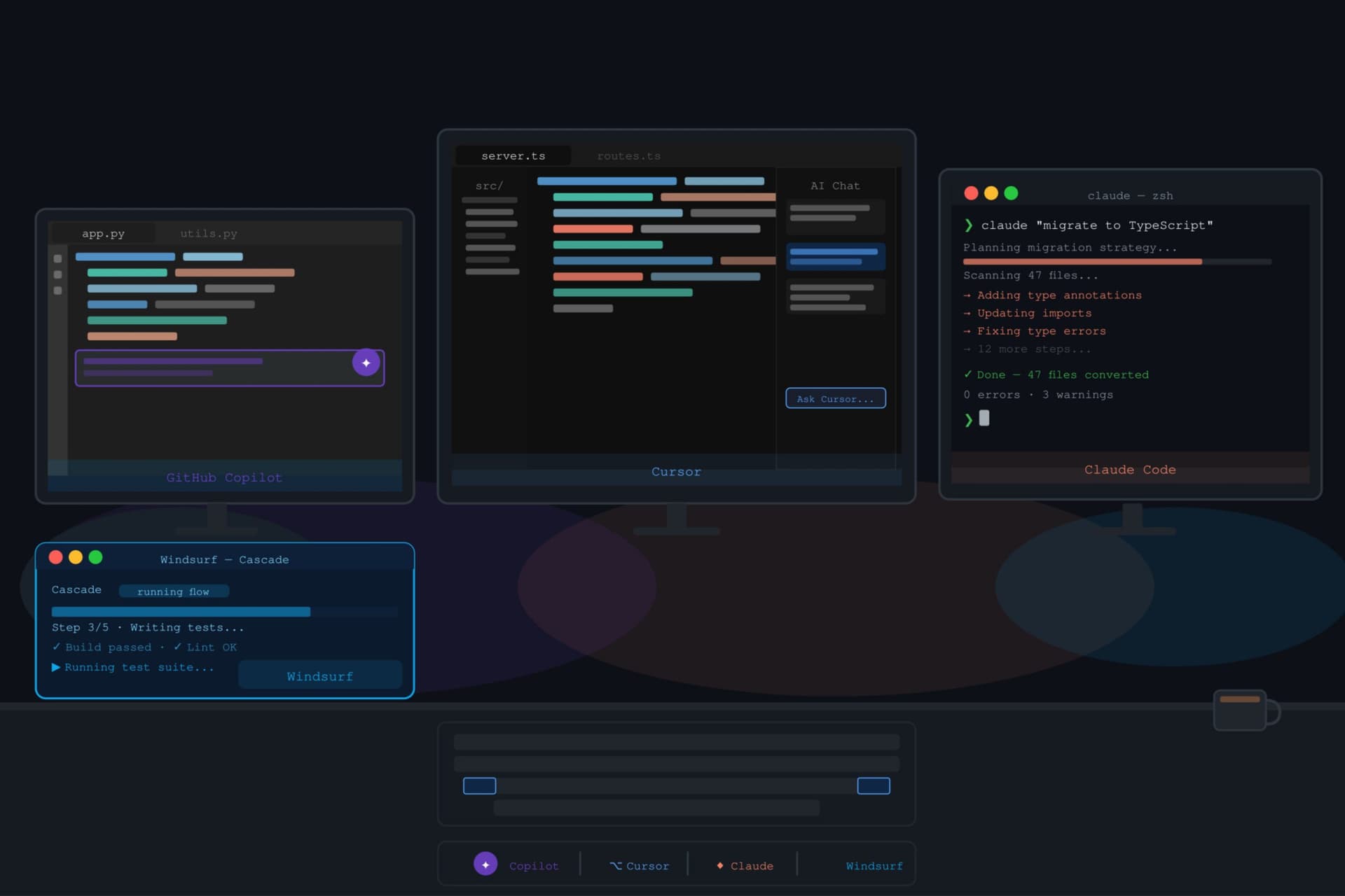 GitHub Copilot, Claude Code, Cursor o Windsurf, cuál escoger