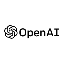 OpenAI logo featuring a geometric knot design followed by the text 'OpenAI'.