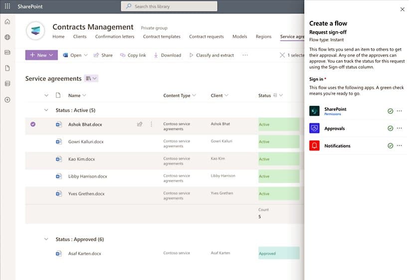 SharePoint Online departamento legal empresa