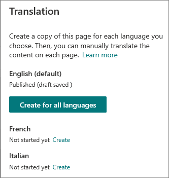 Screenshot of SharePoint site language settings showing dropdown list for enabling multiple languages on a site.
