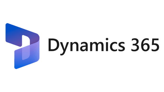 Logo of Microsoft Dynamics 365 with a stylized abstract 'D' in blue and purple next to the text 'Dynamics 365'.